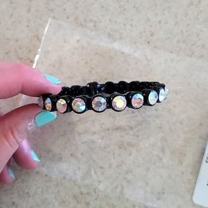 NEW Black Magnetic Bracelet with Iridescent Bling